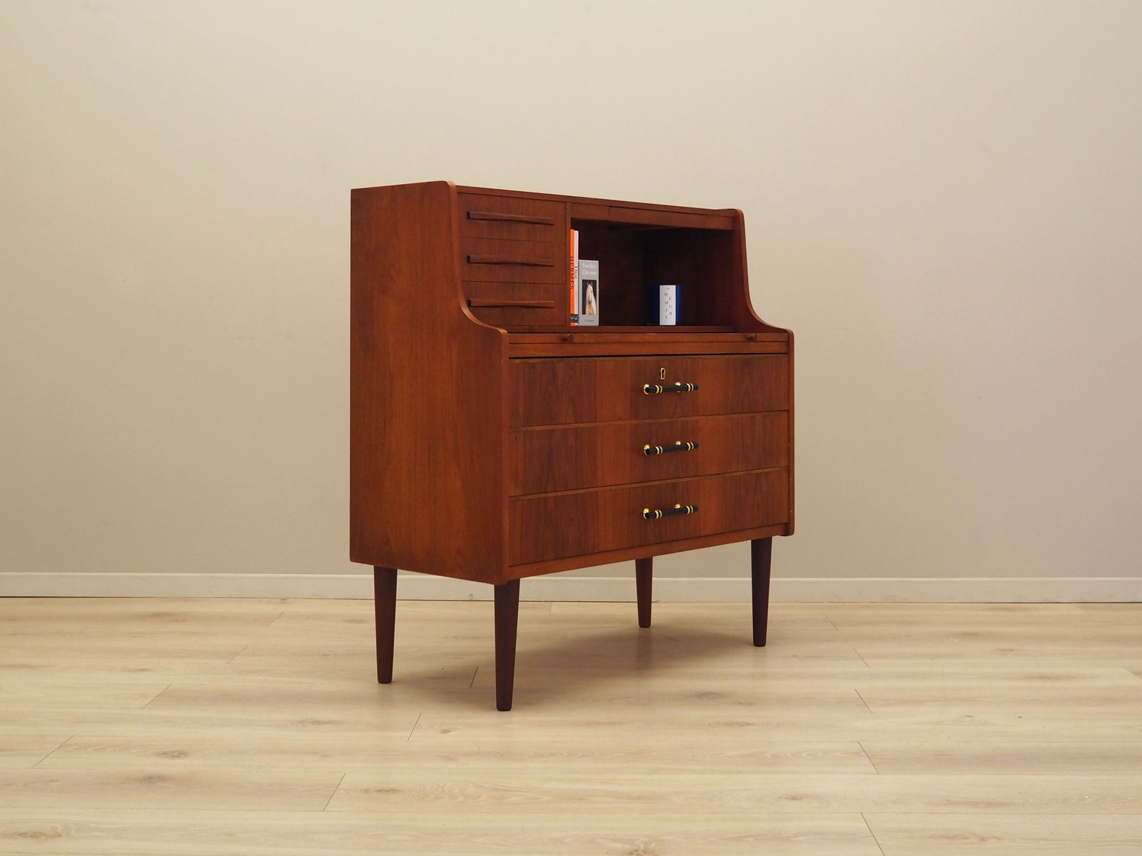 Teak Secretary, Danish Design, 1970s, Production: Denmark photo vinterior