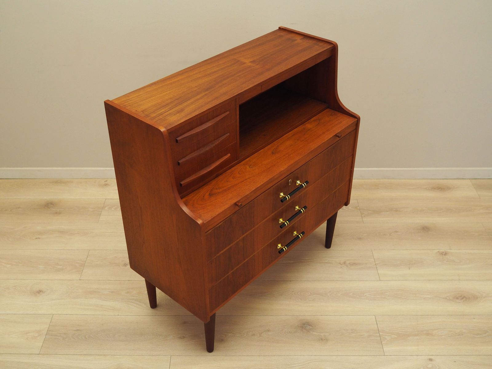 Teak Secretary, Danish Design, 1970s, Production: Denmark photo vintage
