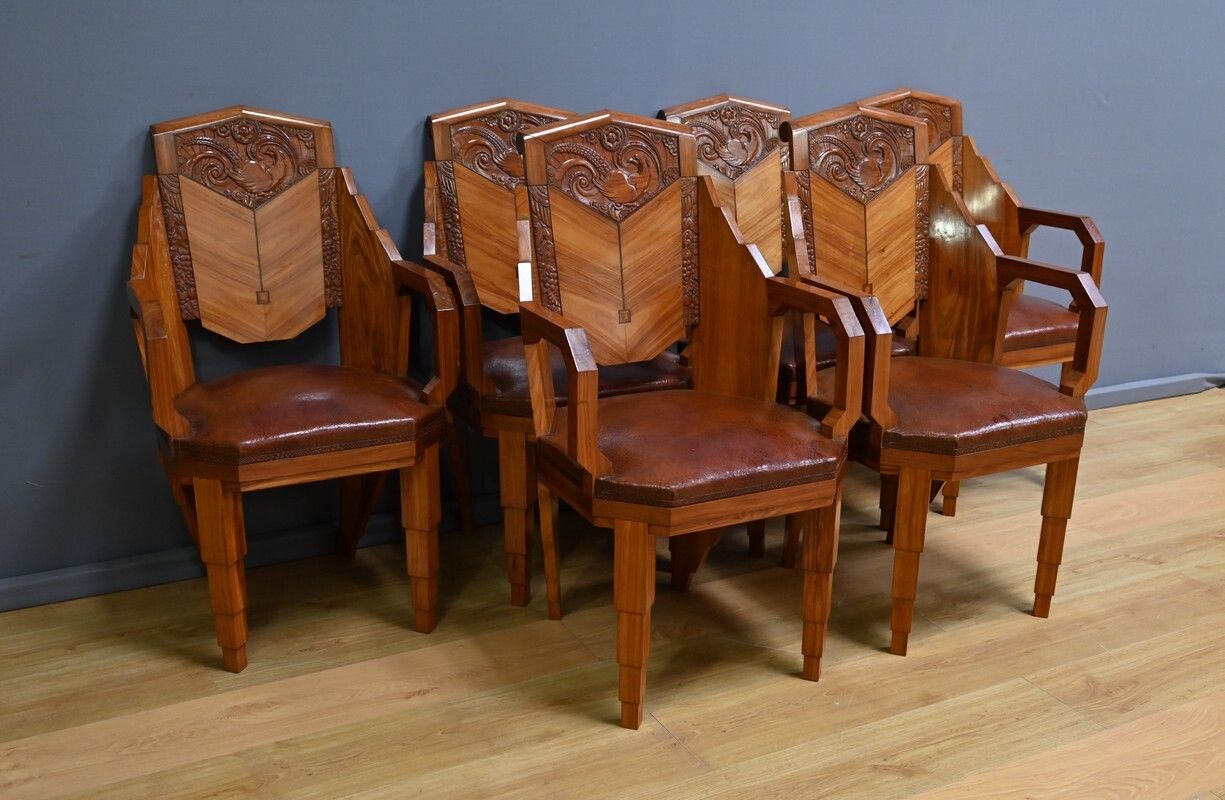 Set Of 6 Rosewood Armchairs, Art Deco – 1910 photo for sale