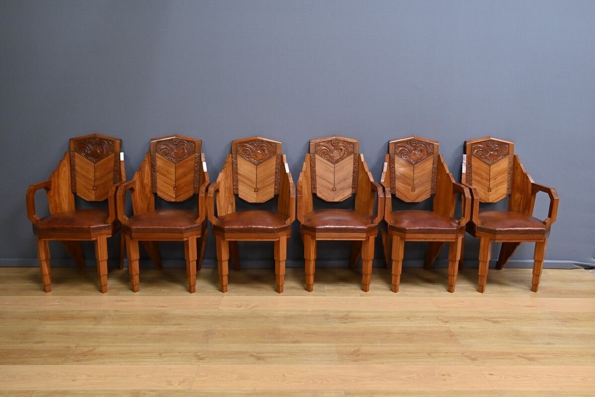 Set Of 6 Rosewood Armchairs, Art Deco – 1910 photo 3840.0