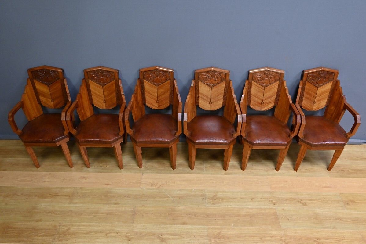 Set Of 6 Rosewood Armchairs, Art Deco – 1910 photo buy
