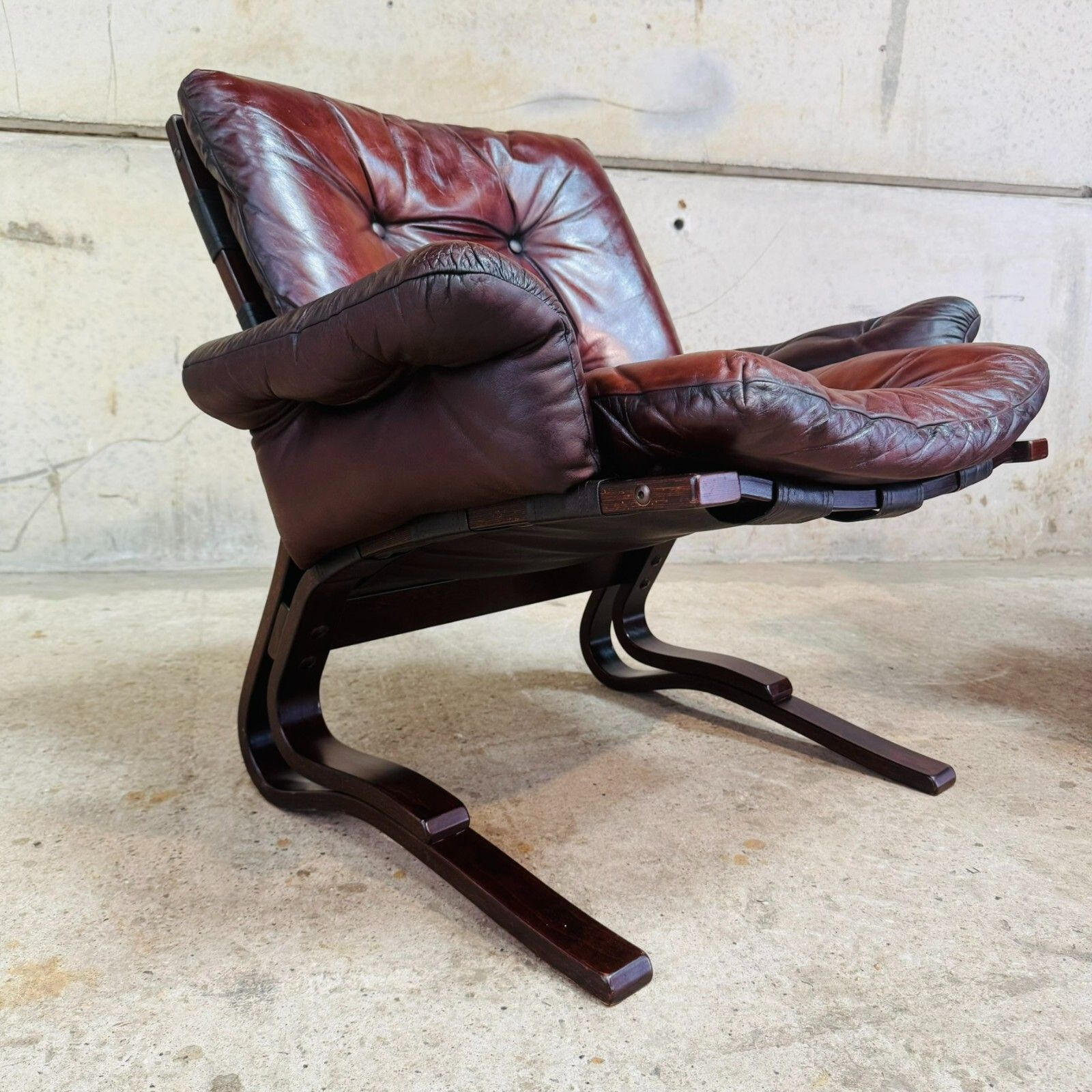 Pair Of Original 1970s Danish ‘Skyline’ Brown Leather Armchairs By Hove Møbler photo buy