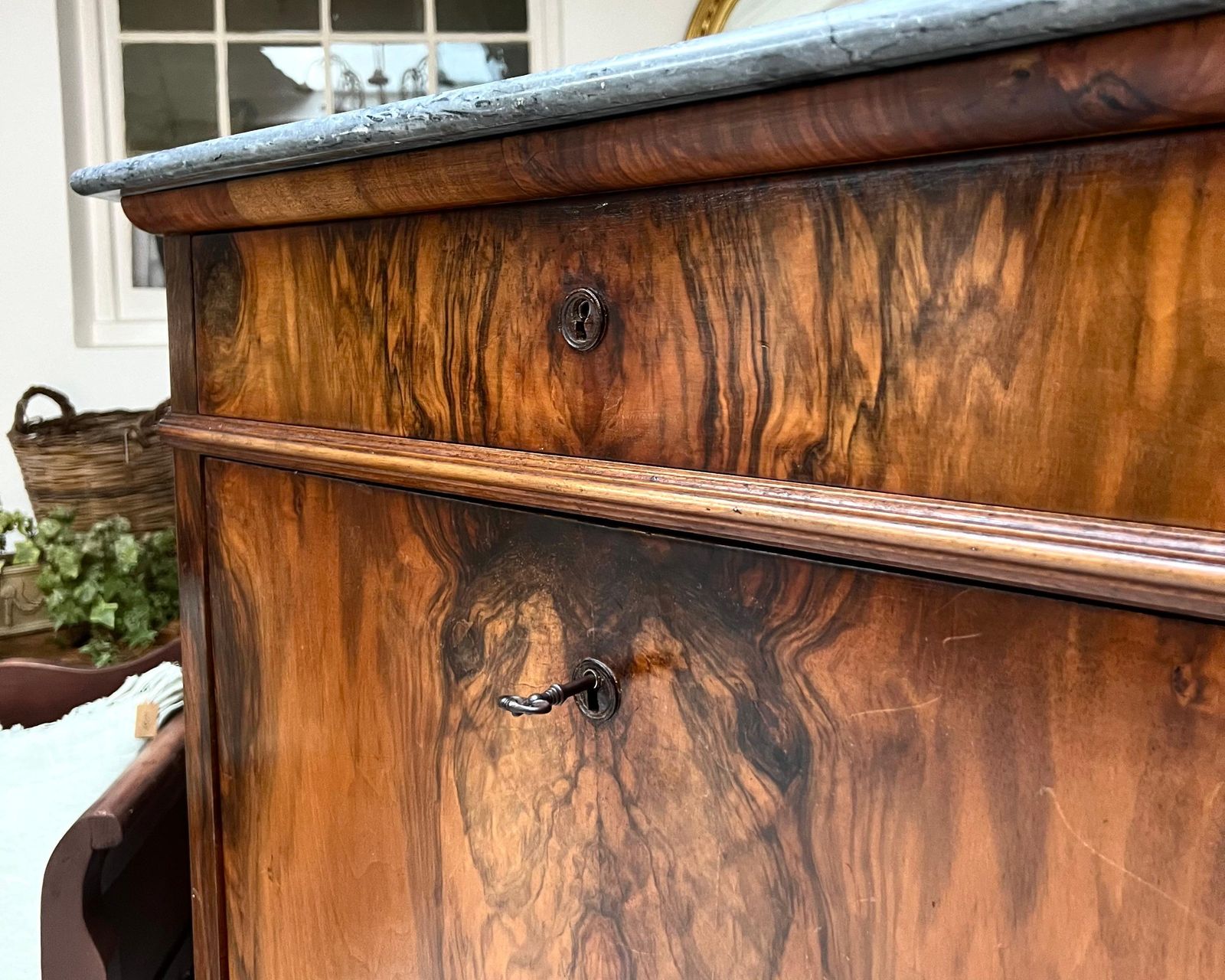 Antique French Walnut Secretaire Writing Desk Bureau photo furniture