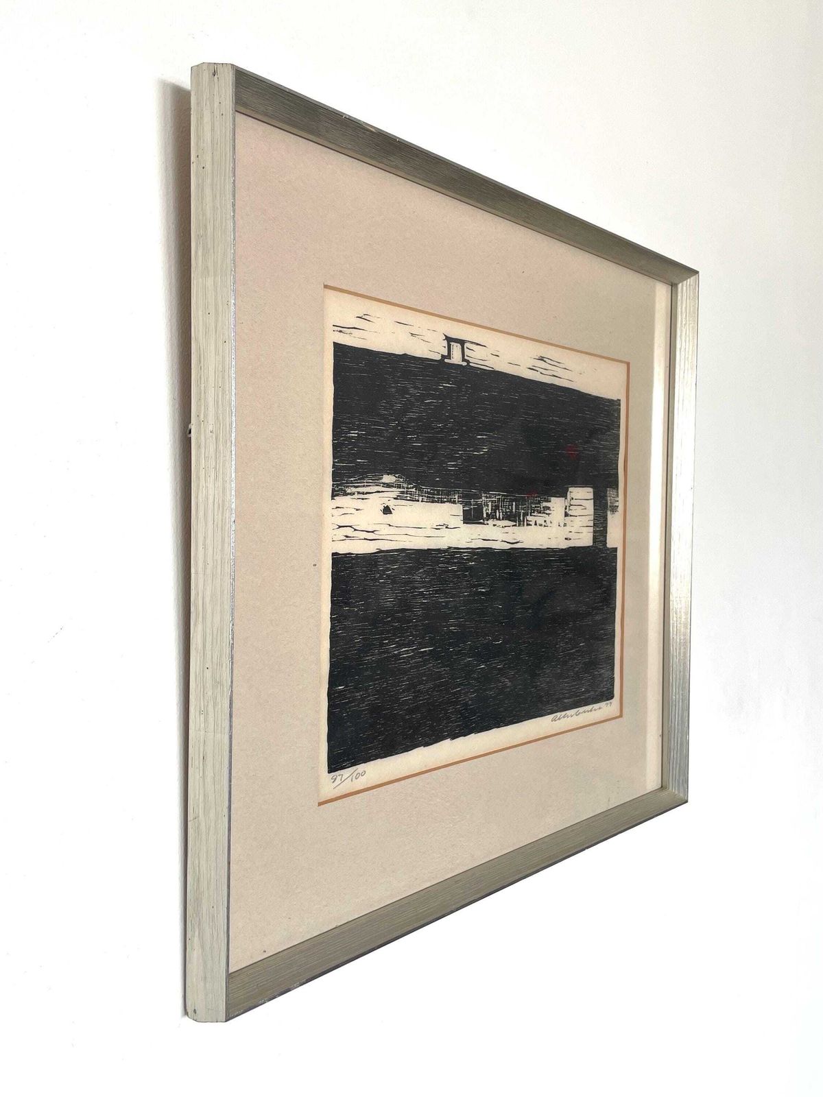 Vintage Danish Woodcut Print From 1977 By Albert Bertelsen (1921 2019)   Abstract Expressionist Art By Renowned Artist From Denmark photo 276.0