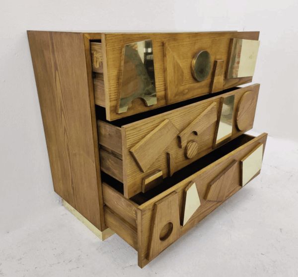 Contemporary Chest Of Drawers, Wood And Brass, Italy – Sold Individually photo furniture