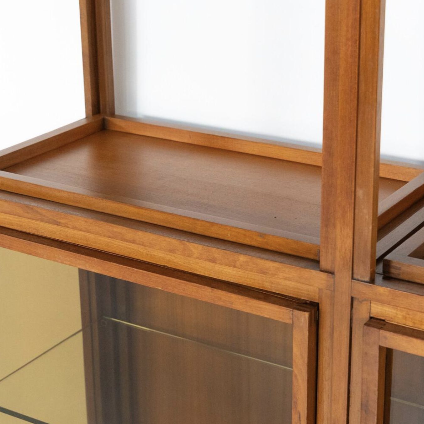 photo furniture Mid Century Modern Shelves, Wood And Glass