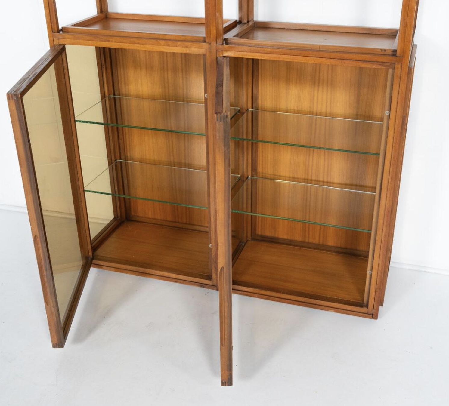 4160.0 Mid Century Modern Shelves, Wood And Glass photo