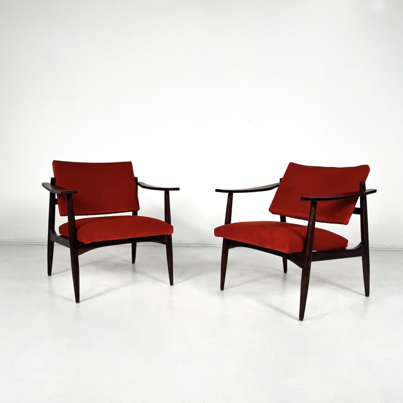 Pair Of Mid Century Armchairs In The Style Of Edmund Homa photo vinterior
