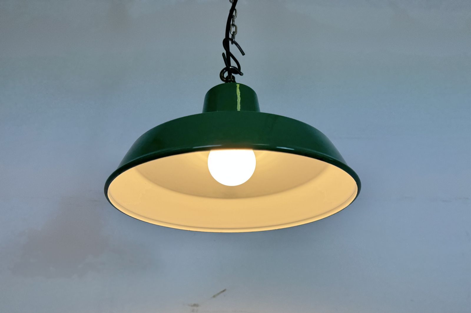 Industrial Green Enamel Factory Pendant Lamp , 1960s photo 199.0