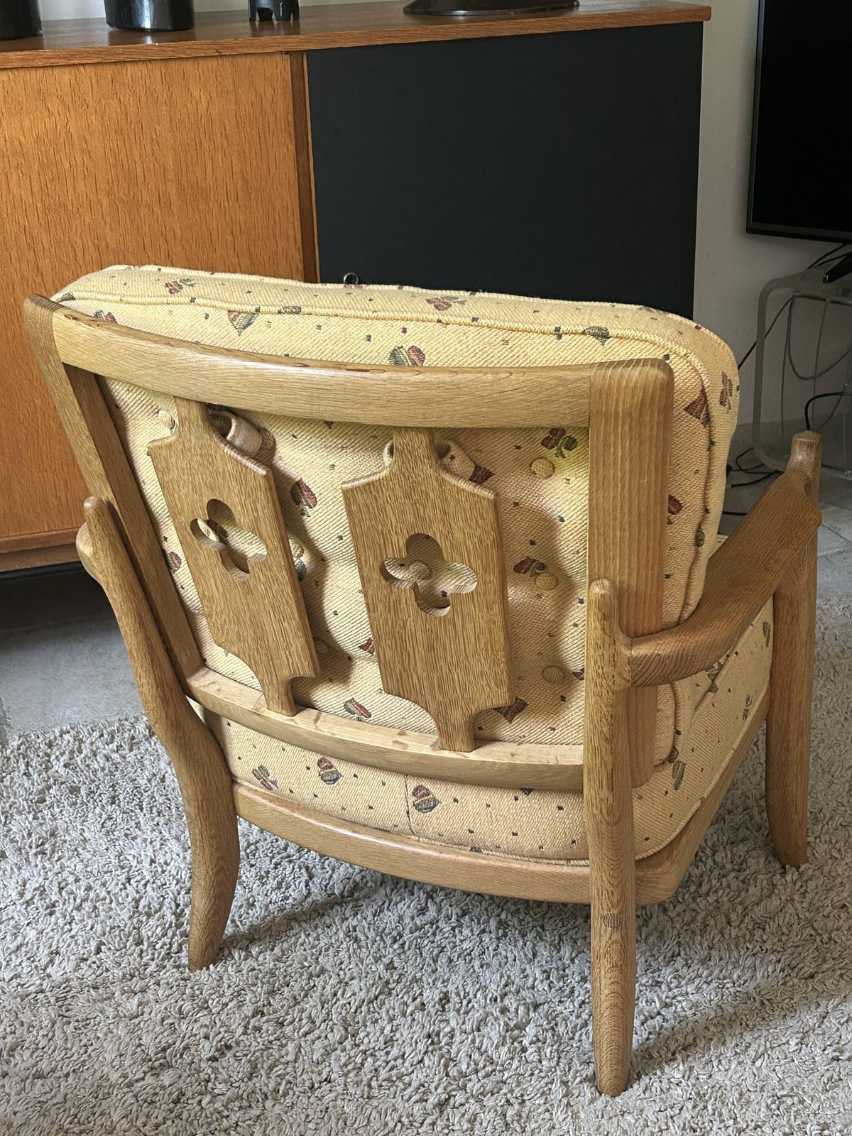 Furniture Guillerme Et Chambron, José Oak Armchair, Edition Votre Maison 1960 photo