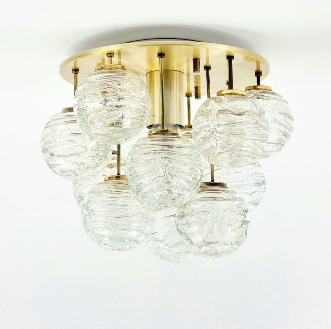 Mid Century Sputnik Murano Glass & Brass Ceiling Light From Doria, Germany, 1960s/1970s photo furniture