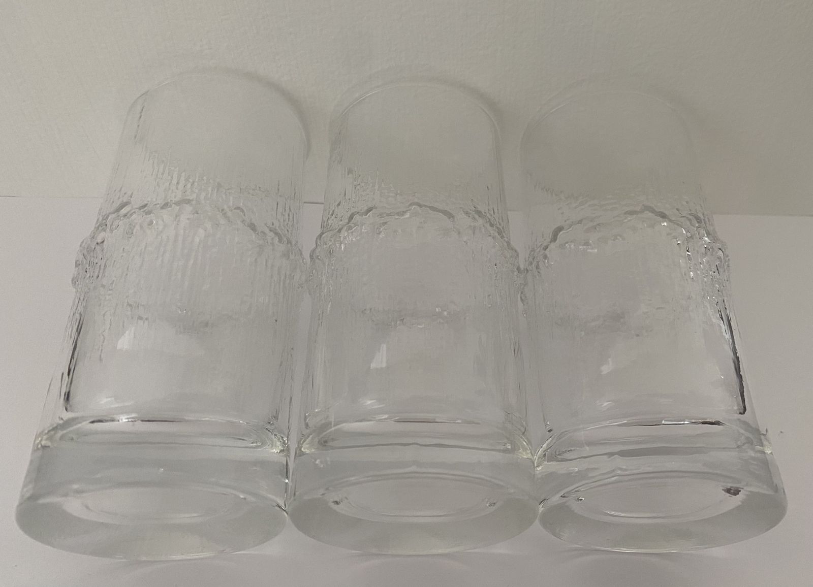 Finnish Art Glass, Iittala, 1970’s, ‘Niva’ Design Range, Liquor/Shot Glasses X3 photo vinterior