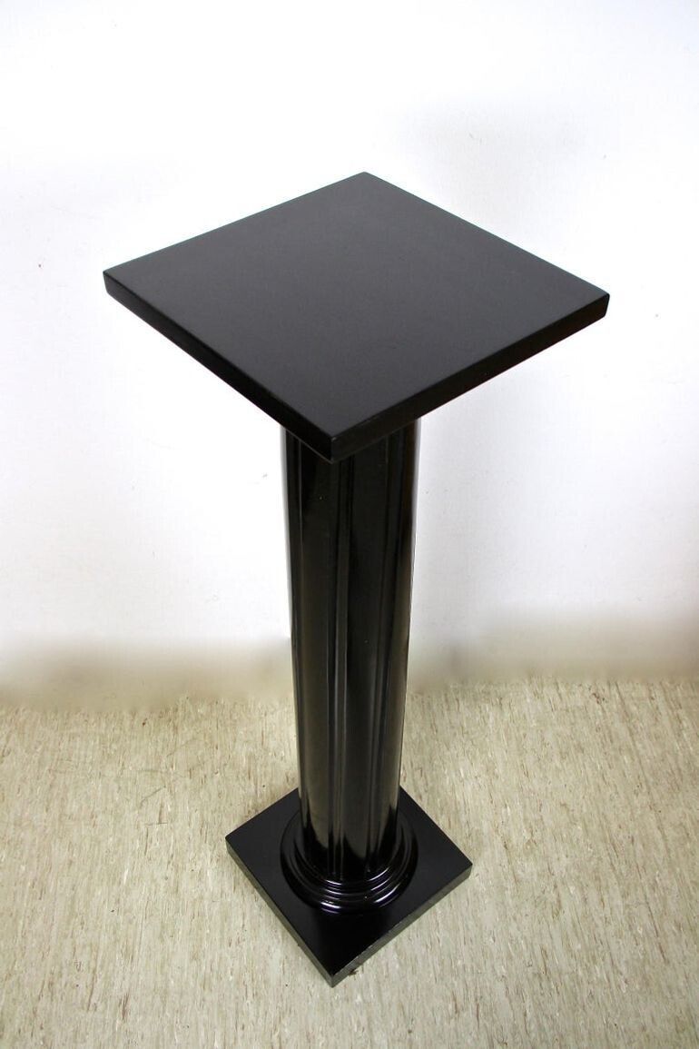 photo furniture 20th Century Art Nouveau Pedestal Or Column, Ebonized /Handcarved, At Ca. 1900