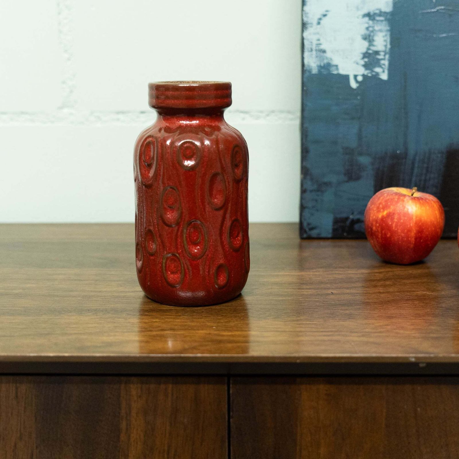 Red "Koralle" Vase   Scheurich   Form 285 15   C1970s photo for sale