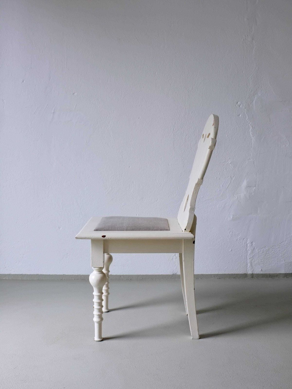 Swedish Folk White Painted Chair | 1of 3 | 1920s photo for sale