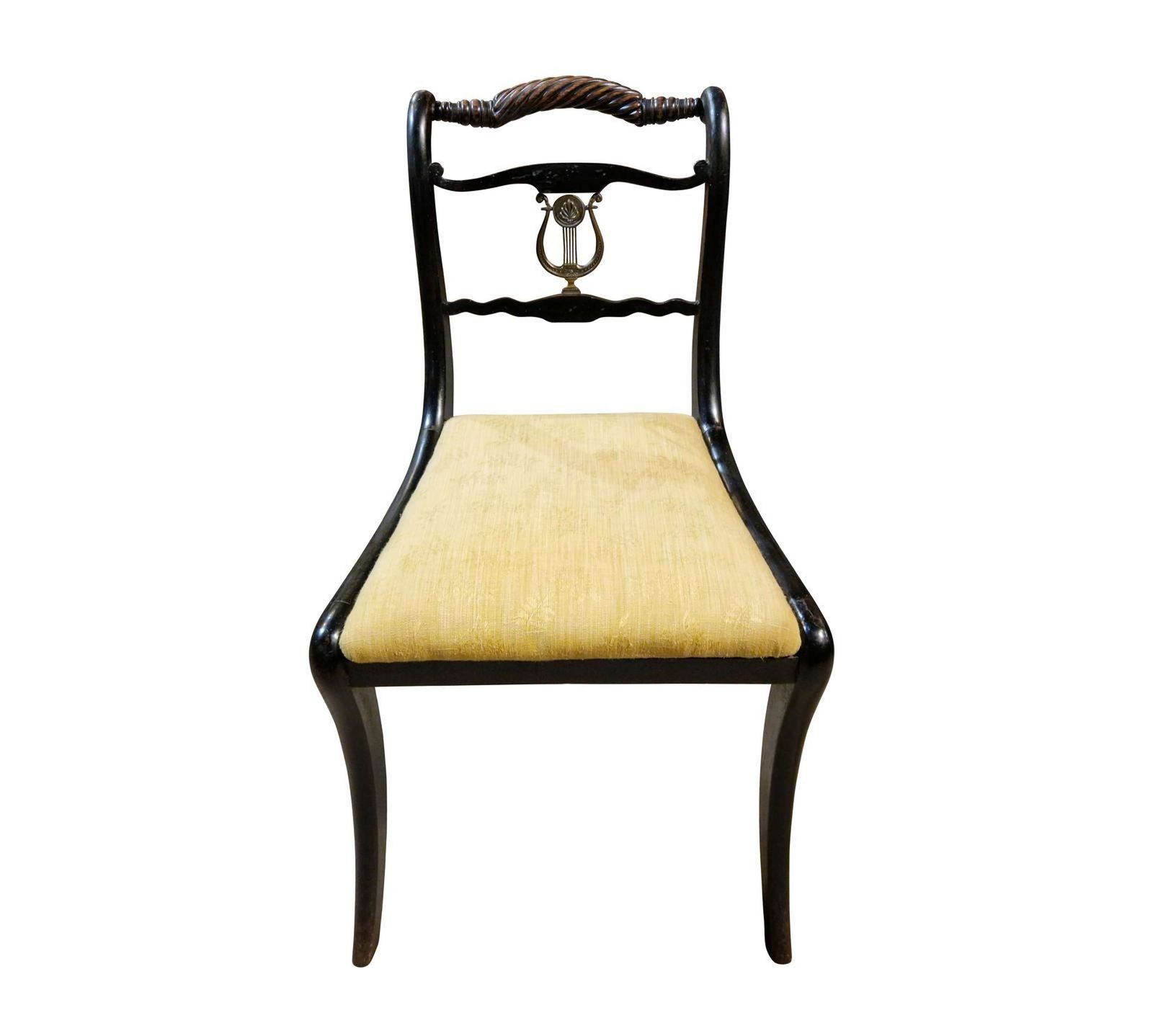 Set Of 6 Regency Rope Back Ebonised Dining Chairs Circa 1820 photo vinterior