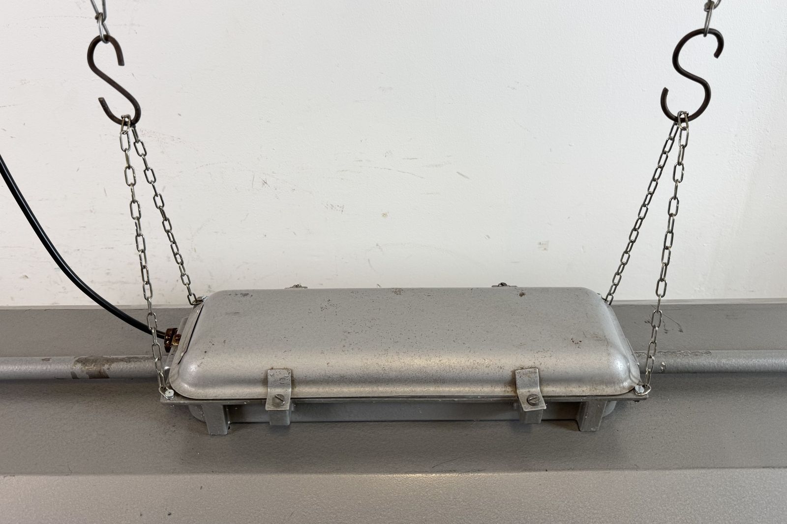 Grey Industrial Hanging Tube Light From Polam Gdansk, 1970s photo for sale