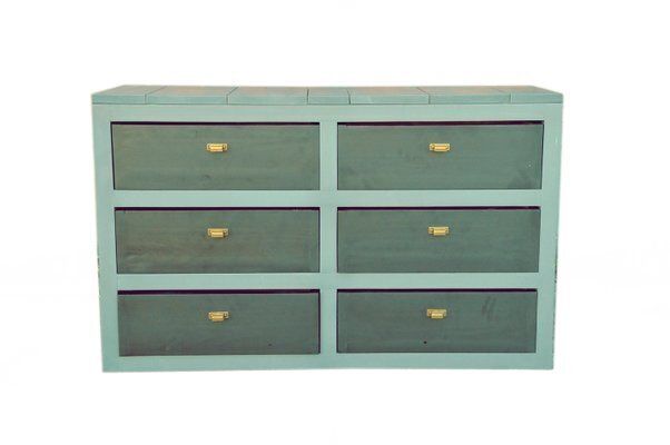 Handcrafted Pine Chest Of Drawers In Black & Grey Finish photo Furniture