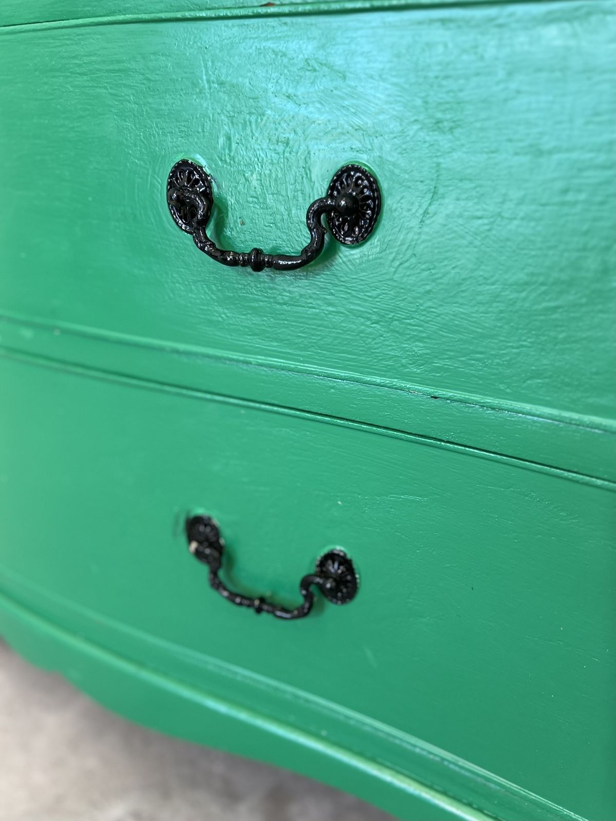 Vintage Emerald Green Shabby Chic Painted Chest Of Drawers 1940s 1950s photo vintage