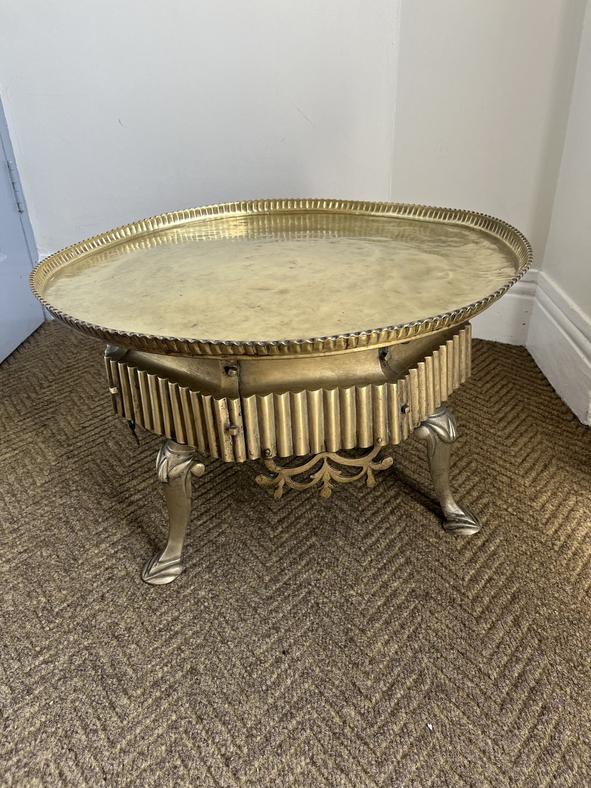 Antique Turkish Brass Brazier Table (Mangal) With Claw Feet — C. 1900 photo furniture