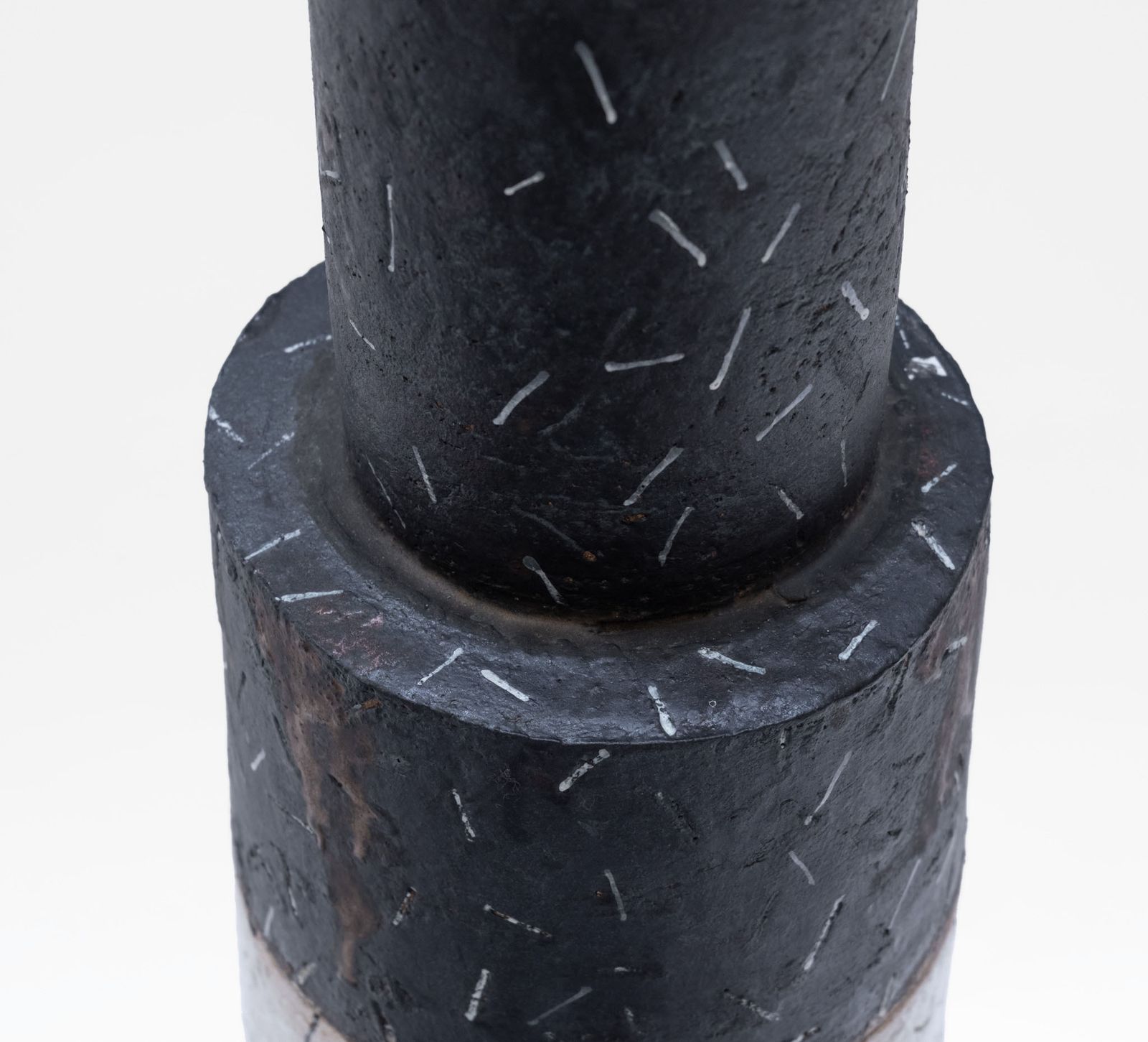 Superb Robin Welch Tall Stoneware Studio Floor Cylindrical Vessel Vase 1990s photo 2595.0