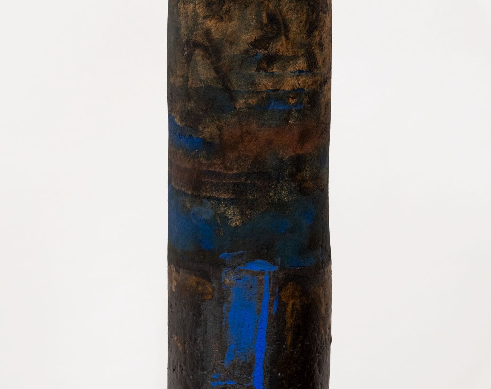 Home Decor Superb Robin Welch Tall Stoneware Studio Floor Cylindrical Vessel Vase 1990s photo