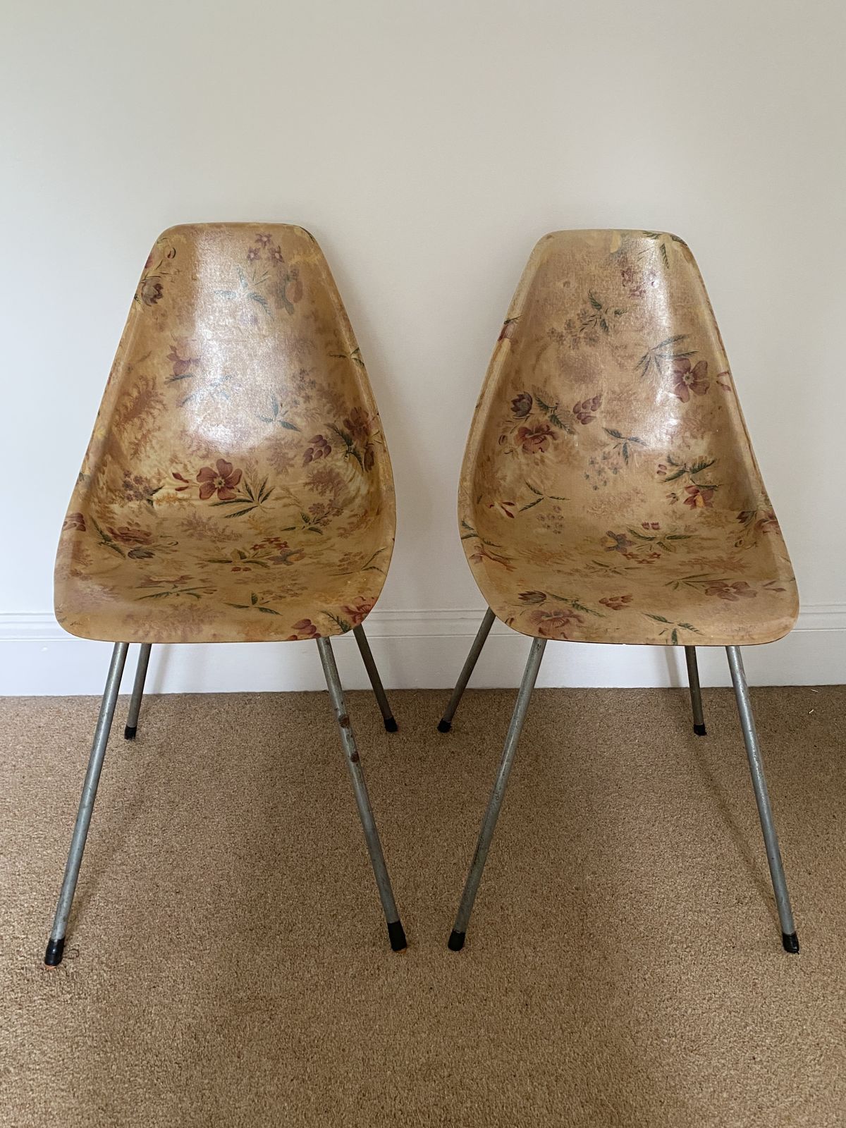 Fibreglass Multicoloured Chairs By Rene Jean Caillette, France photo for sale