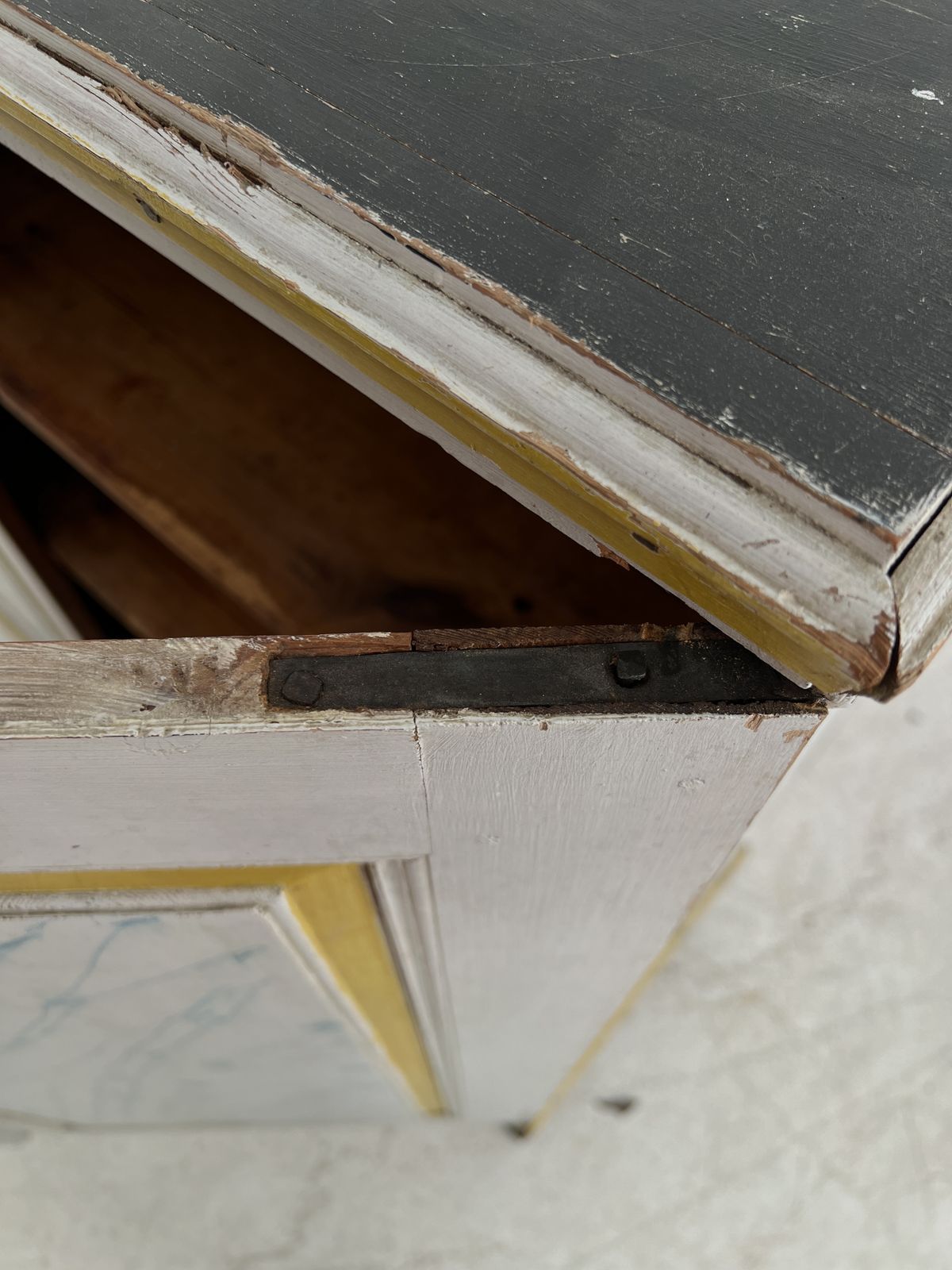 19th Century Swedish Faux Marble Painted Cabinet photo vintage