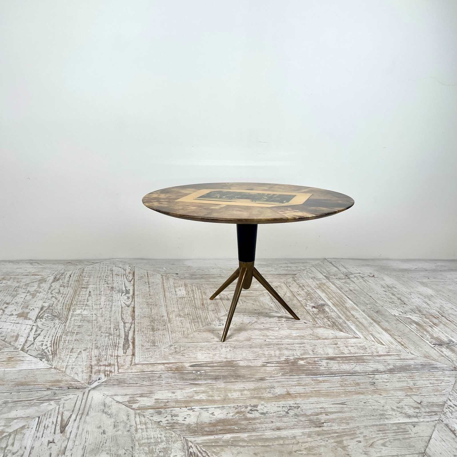 Italian Lacquered Goatskin Trompe L'oeil Table Attributed To Aldo Tura photo furniture