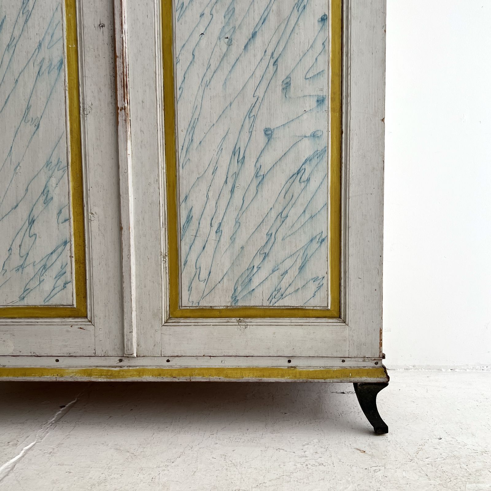 19th Century Swedish Faux Marble Painted Cabinet