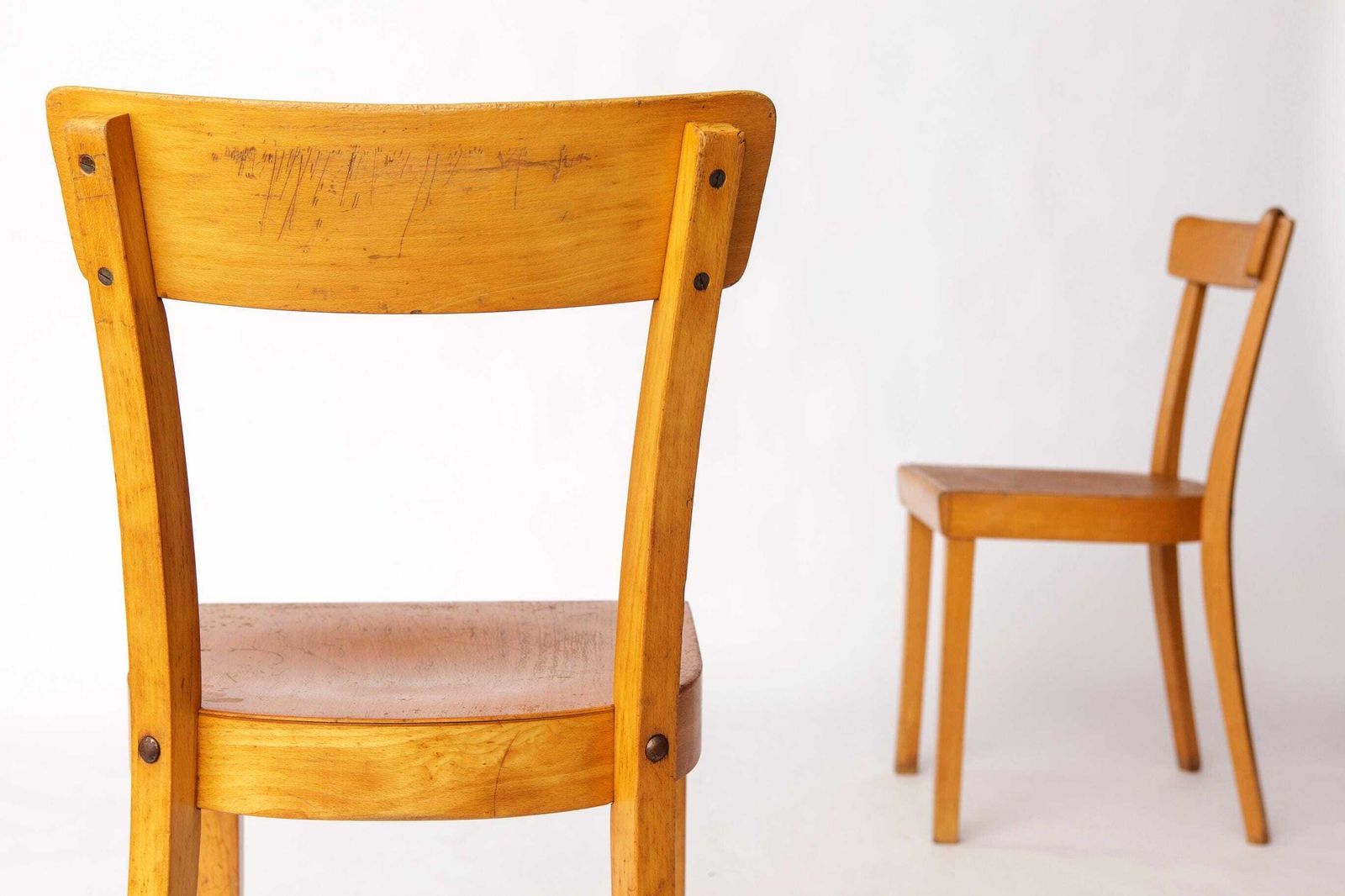 Pair Of 1950s Frankfurt Dining Chairs, Germany – Refurbished Beechwood Classics photo vinterior