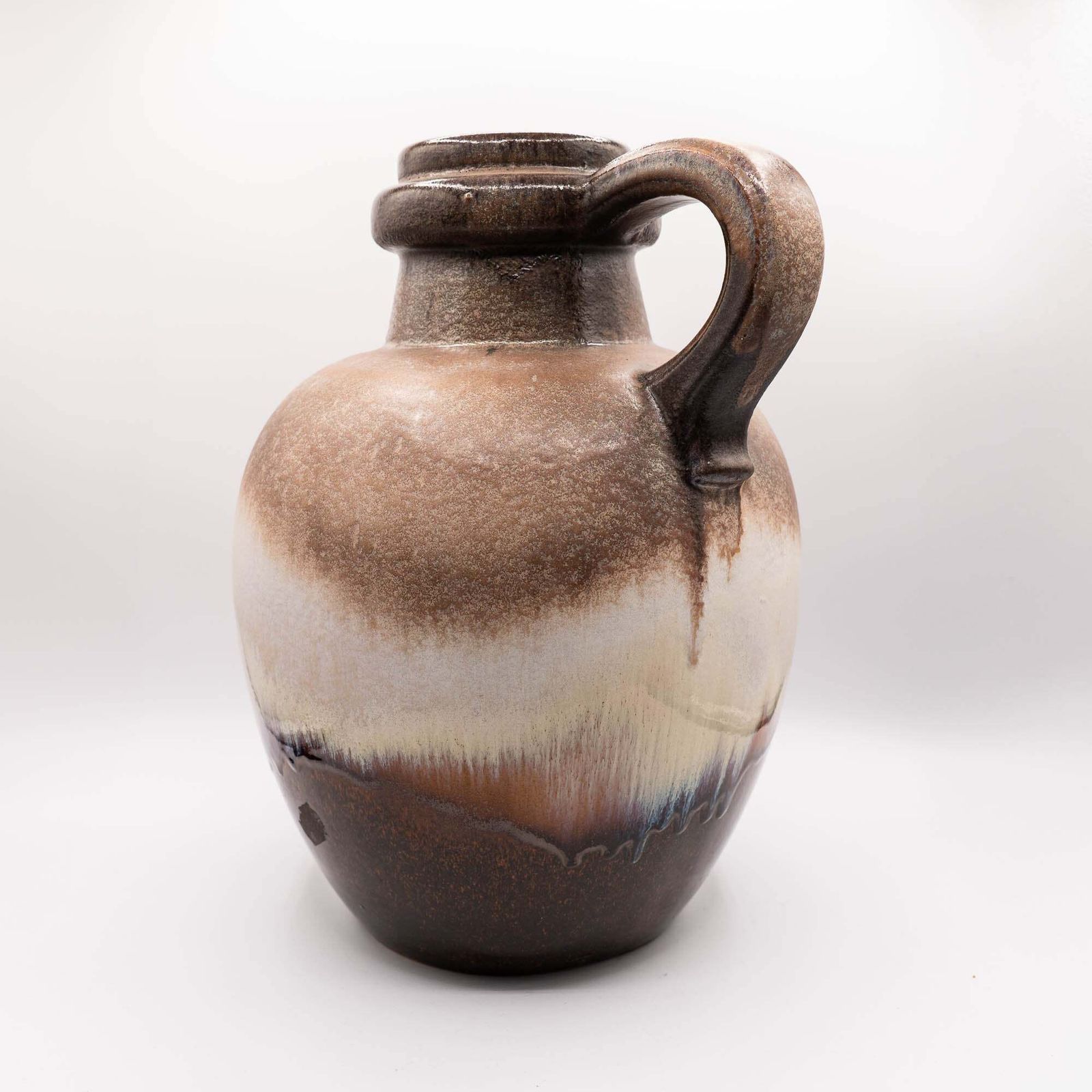 Stunning And Heavy Mid Century Brown Floor Vase   Scheurich   Form 486 38   1970s photo vintage
