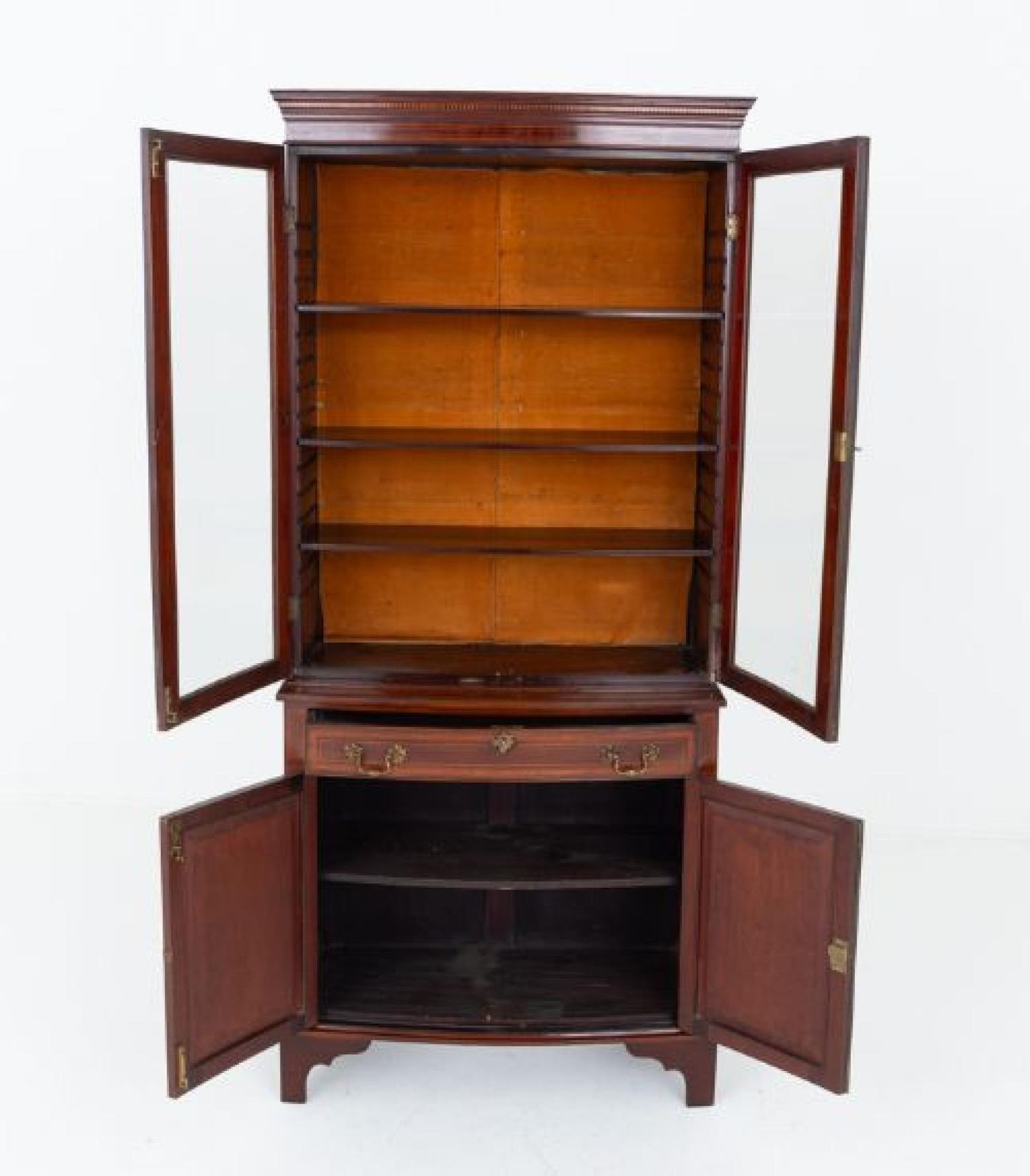 Sheraton Library Bookcase Bow Fronted Cabinet Revival photo vinterior