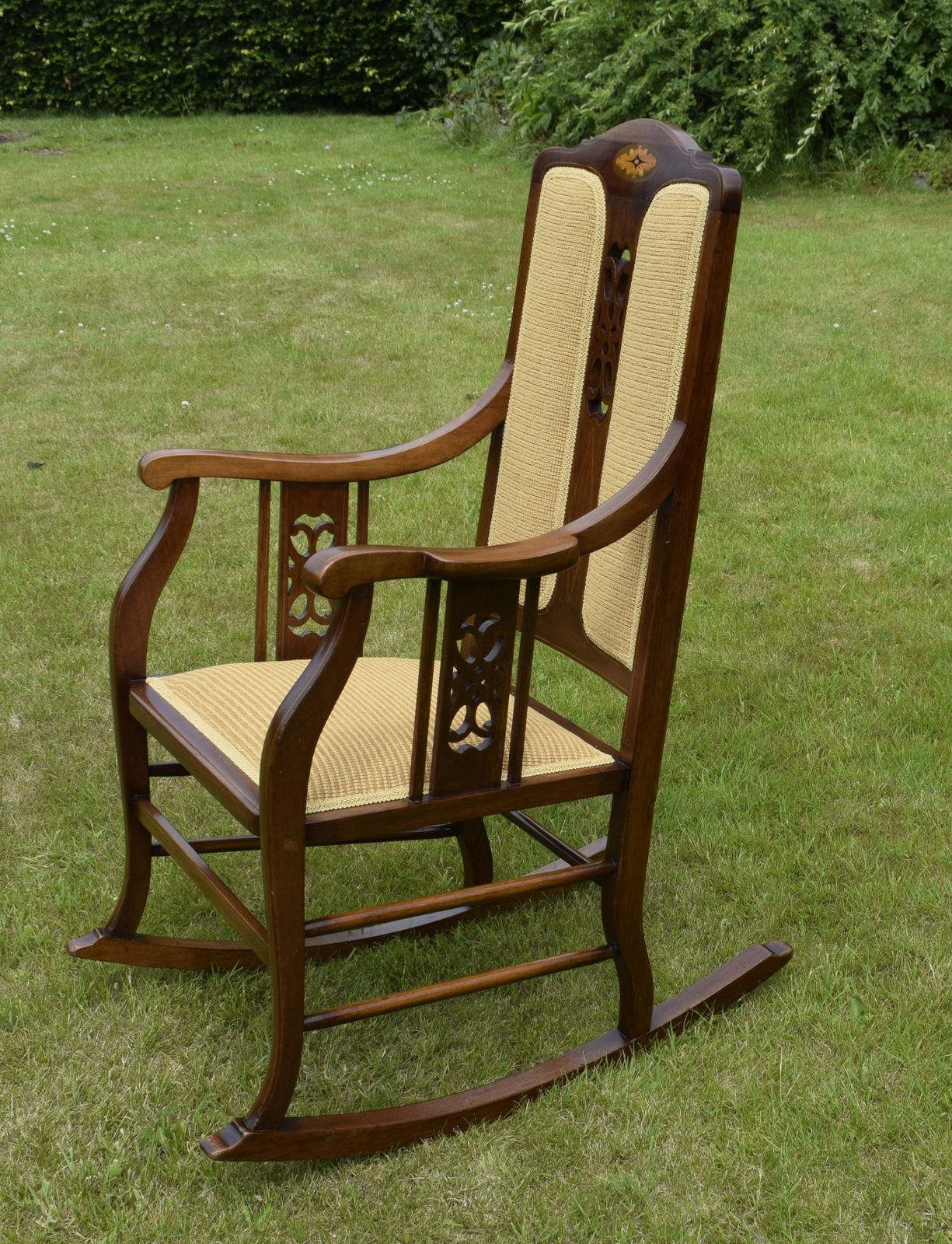 photo furniture Edwardian Mahogany Inlaid Rocking Chair
