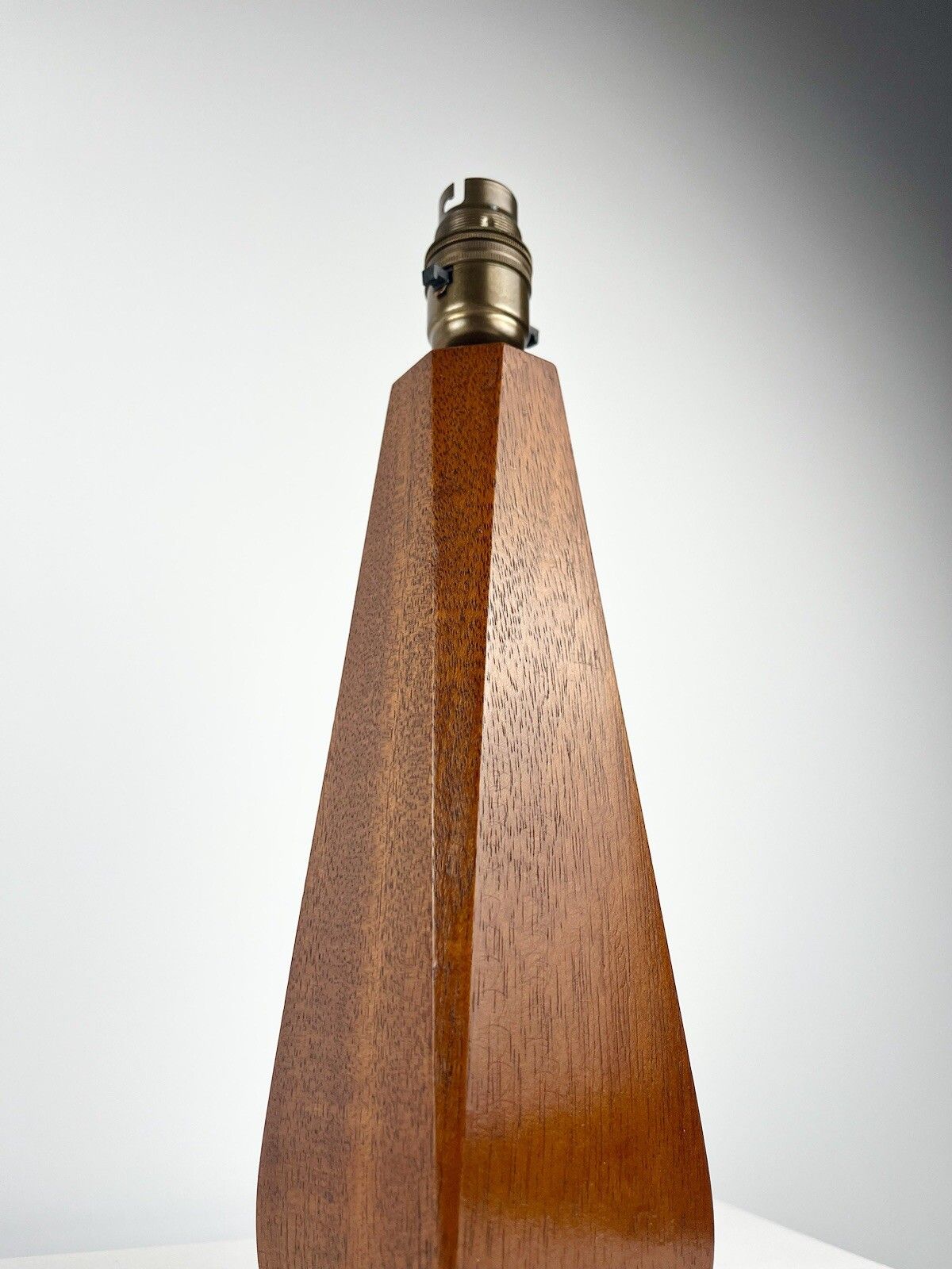 photo furniture Sculptural Pair Of Mid Century Lamp Bases Teak Geometric Design 1960s