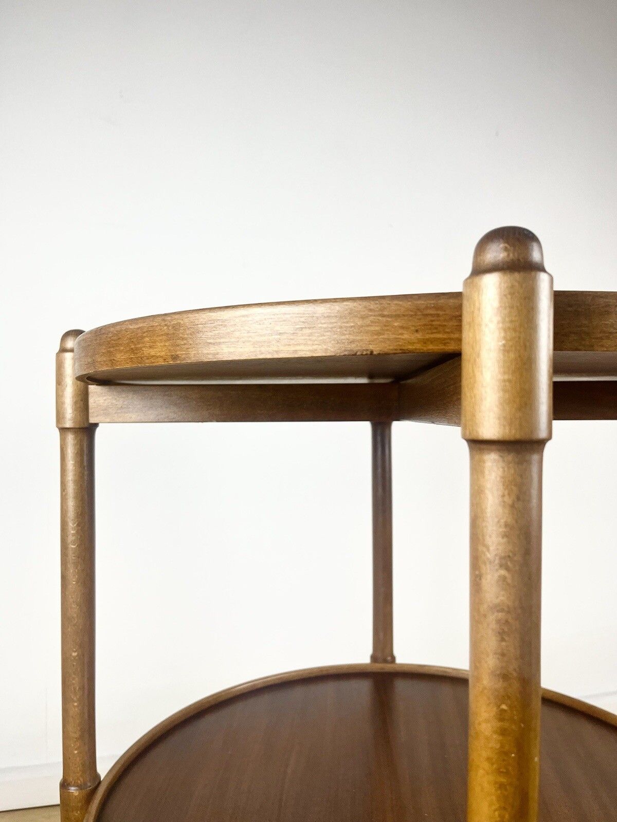 Beautiful English Drinks Trolley Side Table Oak And Mahogany Mid Century 1950s photo 230.0