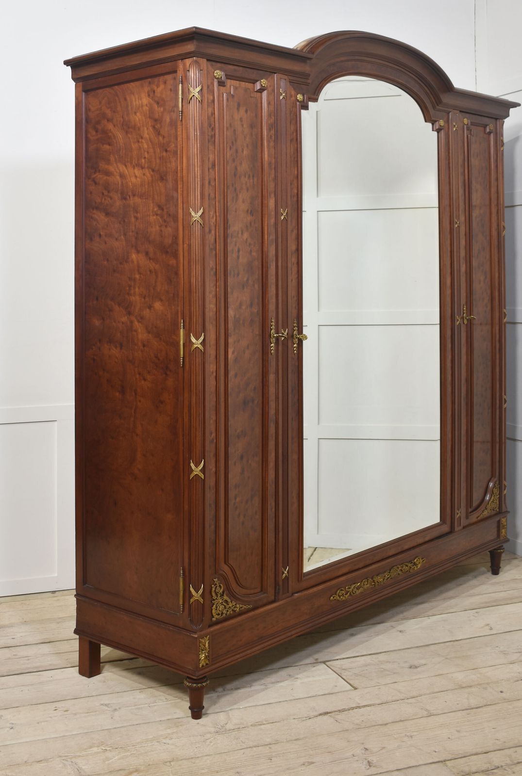 19th Century French Louis XVI Mahogany And Gilt Bronze Wardrobe photo vinterior