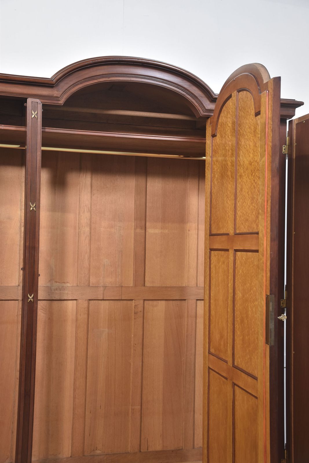19th Century French Louis XVI Mahogany And Gilt Bronze Wardrobe photo vintage
