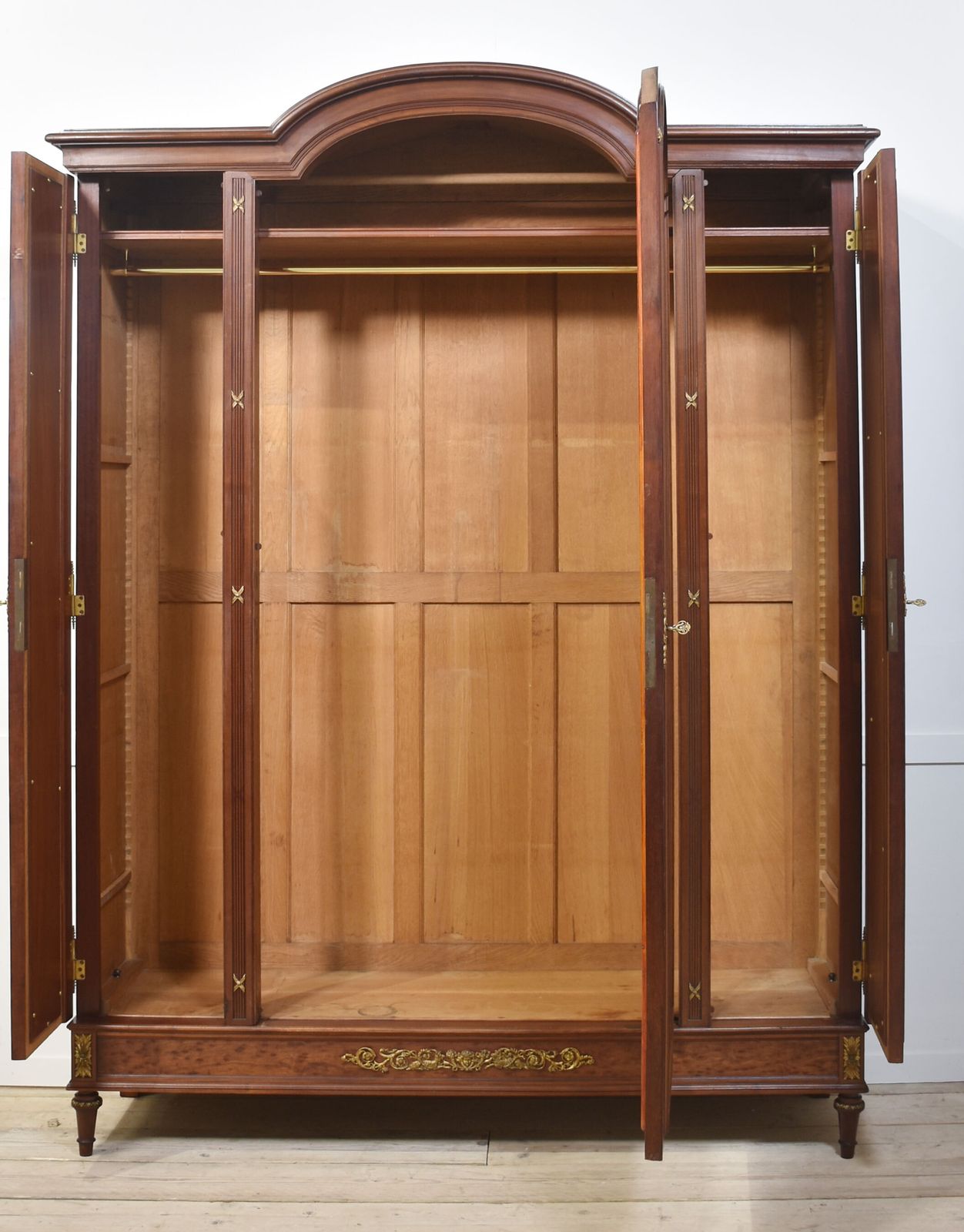 photo furniture 19th Century French Louis XVI Mahogany And Gilt Bronze Wardrobe