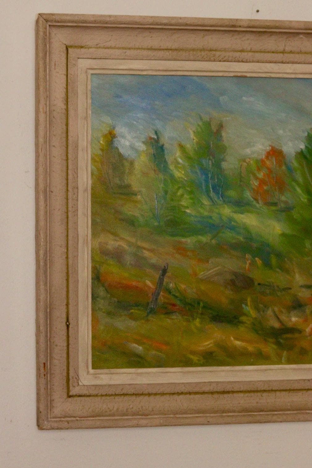Mid Century Original Swedish Oil On Panel "Autumn Landscape" – D. Forsmark – Vintage & Framed, 51 X 59 Cm / 20.1 X 23.2 In photo for sale