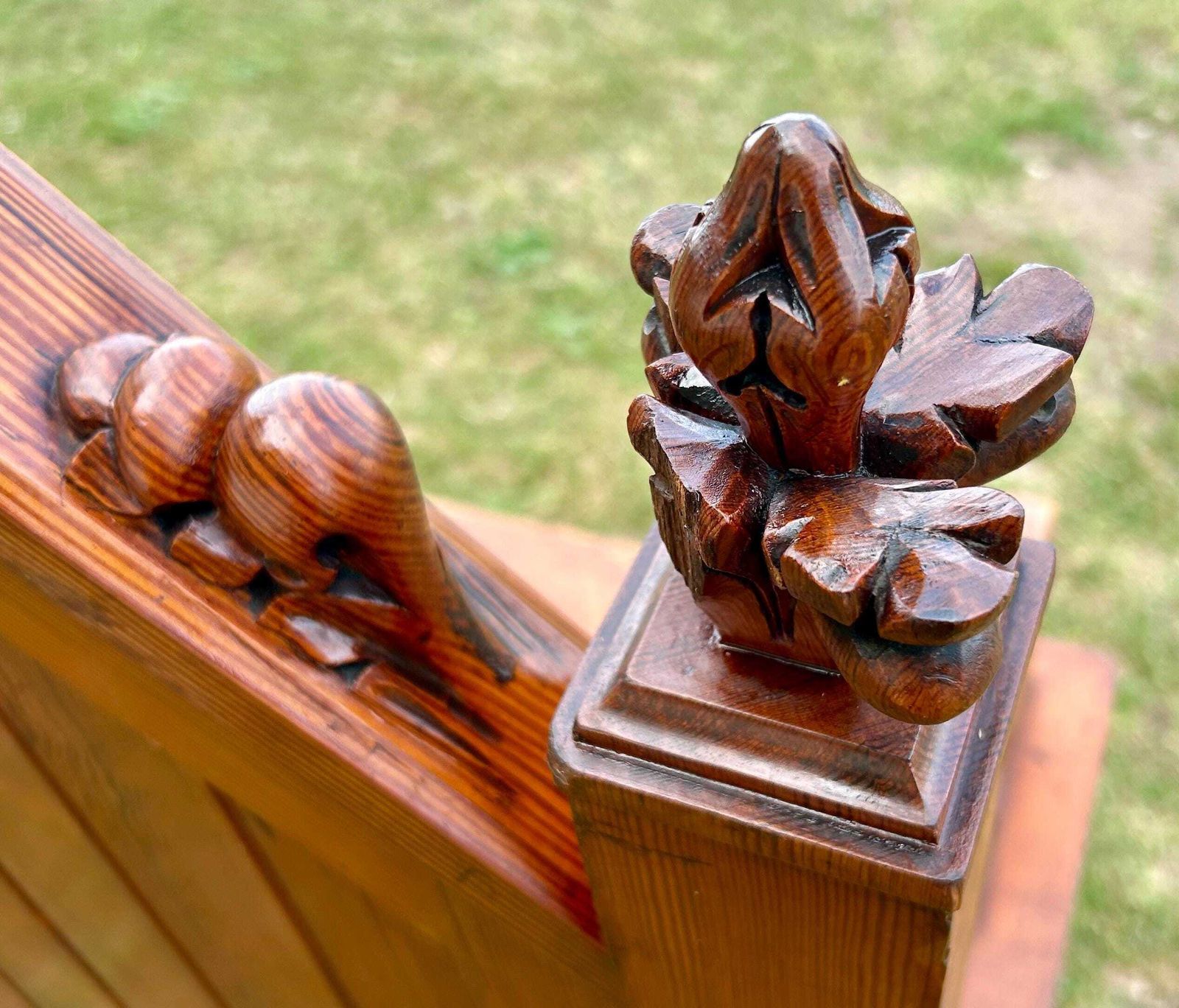 Large Pitch Pine Gothic Antique Chapel Church Chairs Vintage Altar Industrial Retro Kitchen Dining Old Wooden Wedding Armchair photo 260.0