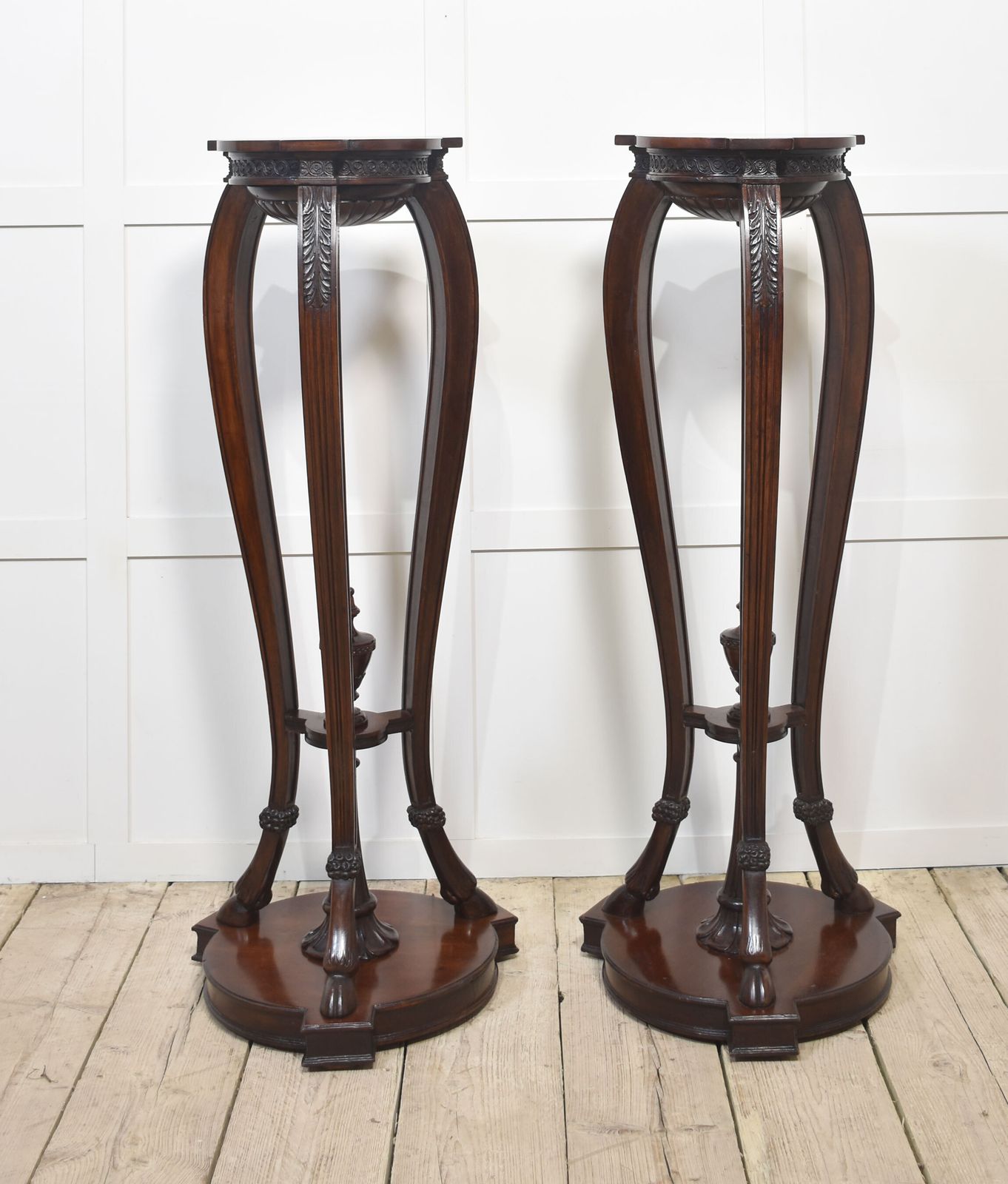 Pair Of Carved Mahogany Stands photo furniture