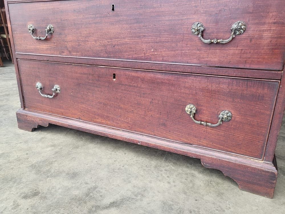 Antique Victorian  2 Over 3 Chest Of Drawers Bracket Feet Brass Handles photo furniture