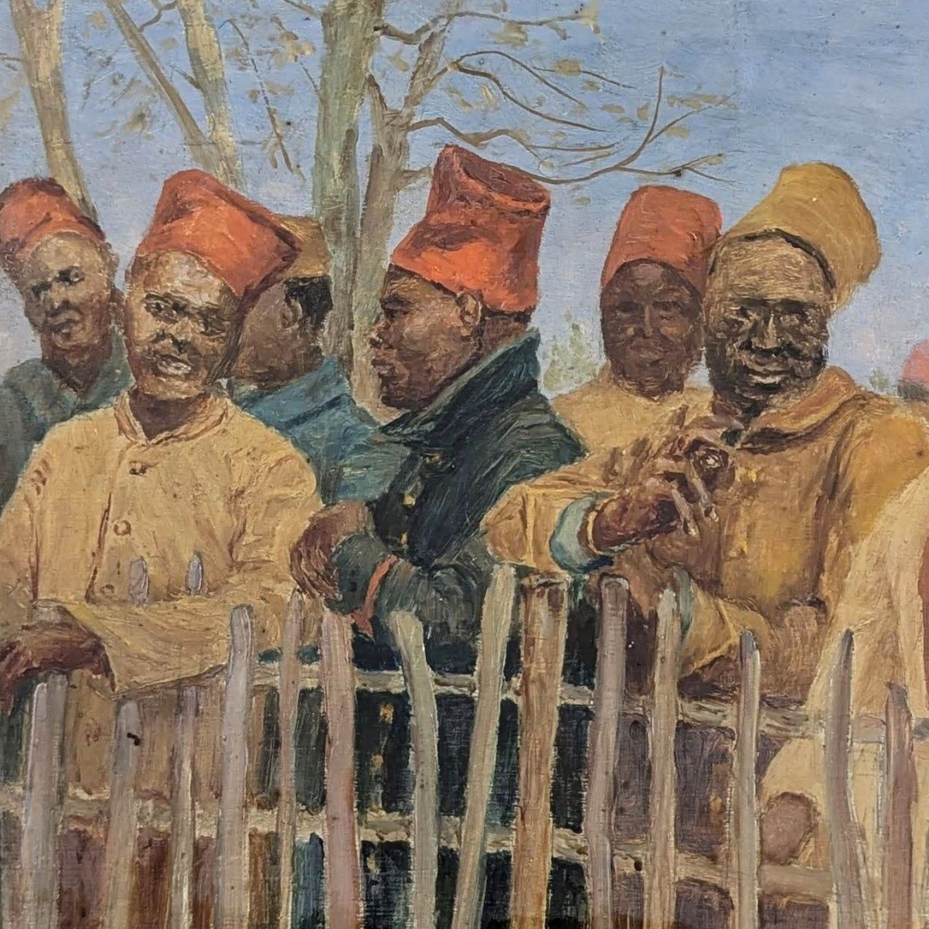 Oil On Cardboard, Portrait Of Senegalese Riflemen photo furniture