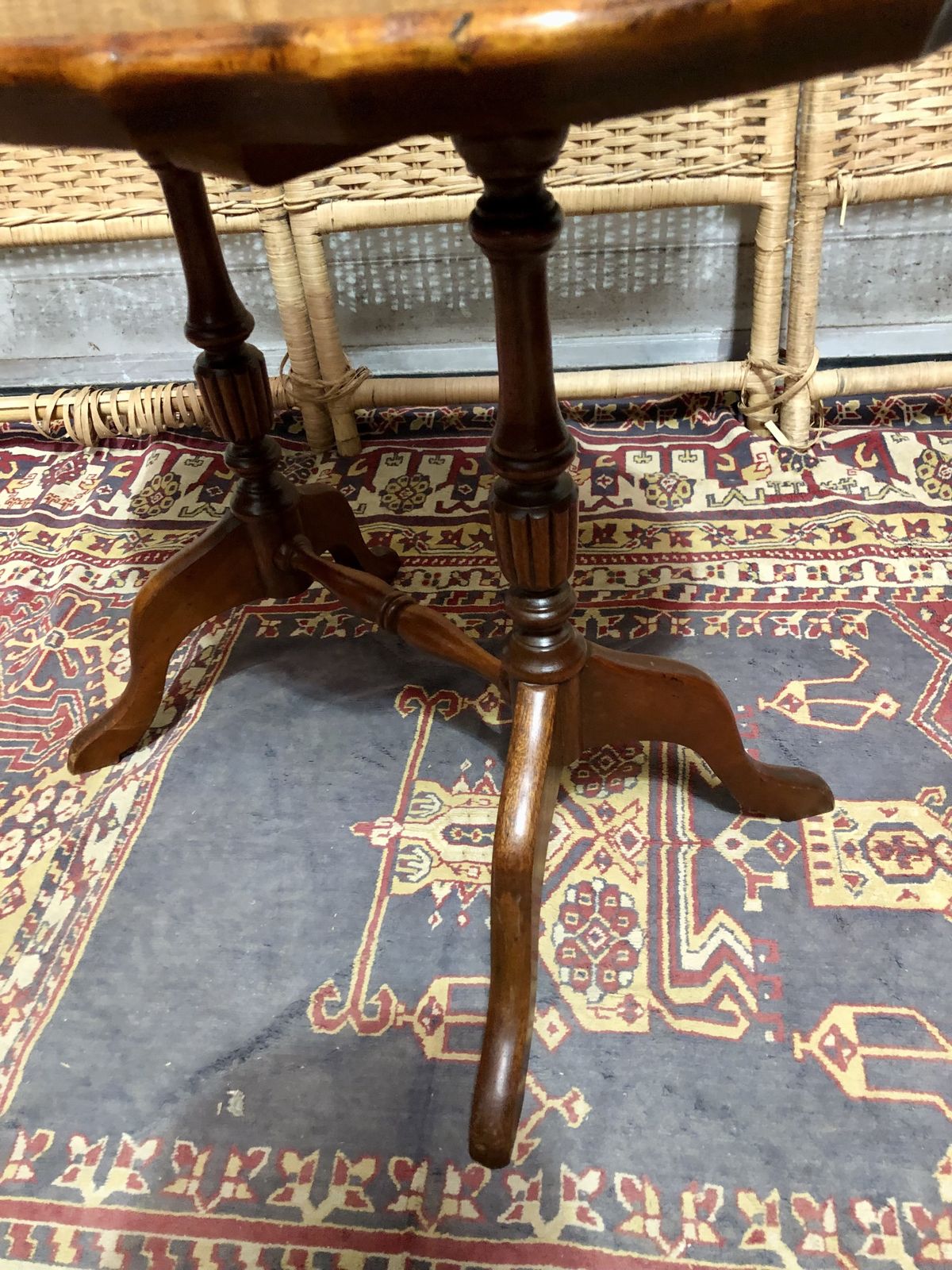 Handsome Vintage Burl Wood Occasional Table From " Brights Of Nettlebed " photo vintage