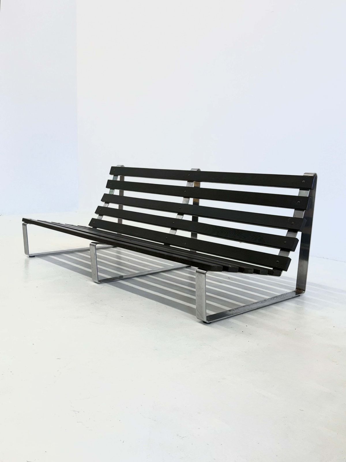 Vintage Slatted Bench By Kho Liang Ie For Artifort