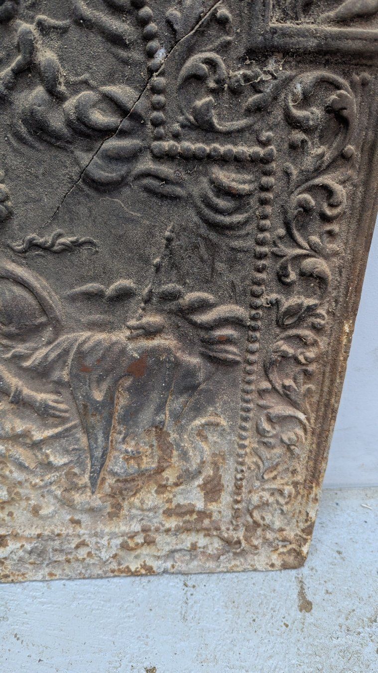 19th Century Cast Iron Fireplace Plate photo vinterior