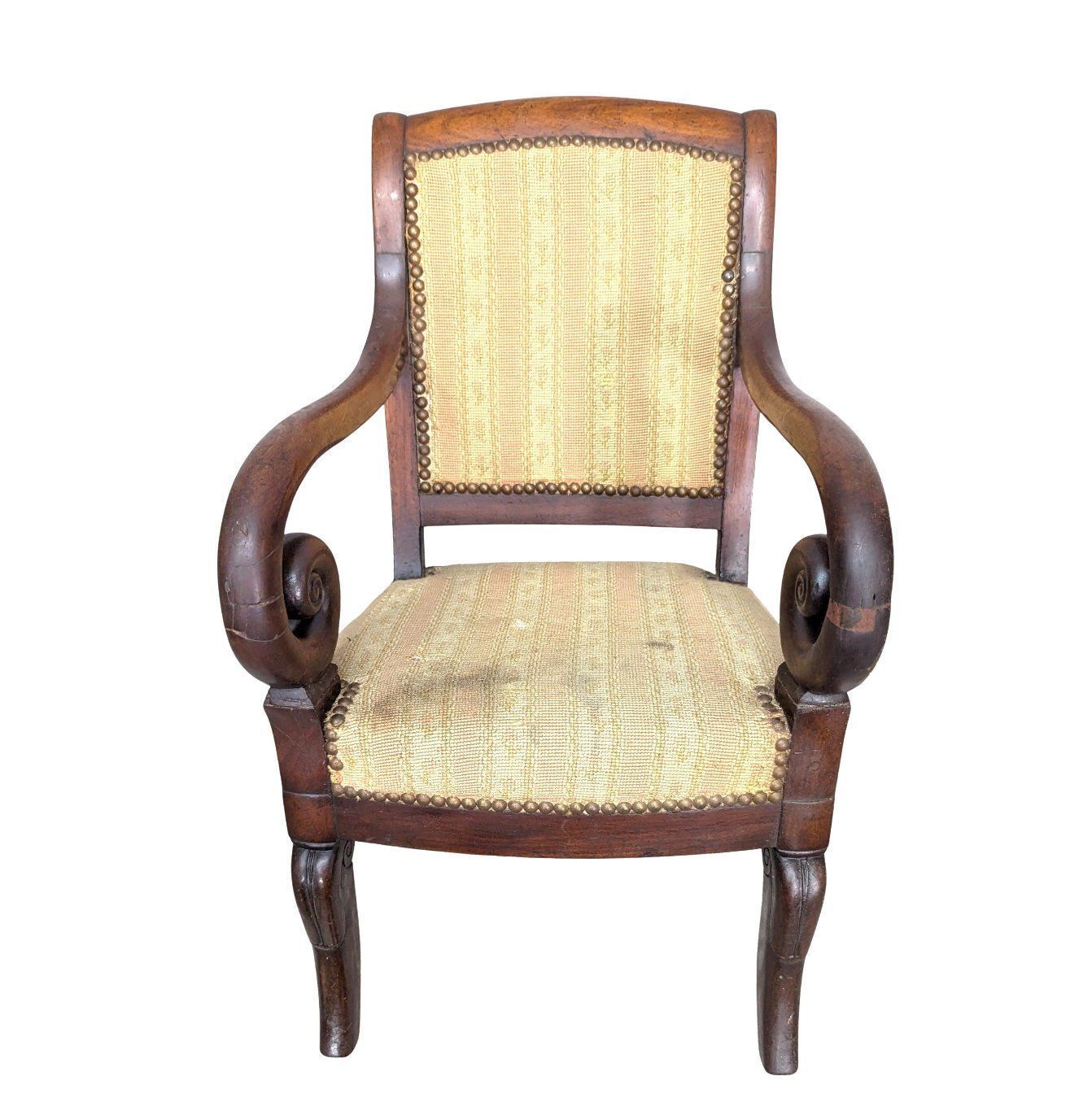 Restoration Child's Armchair With Mahogany Cross, 19th Century photo furniture