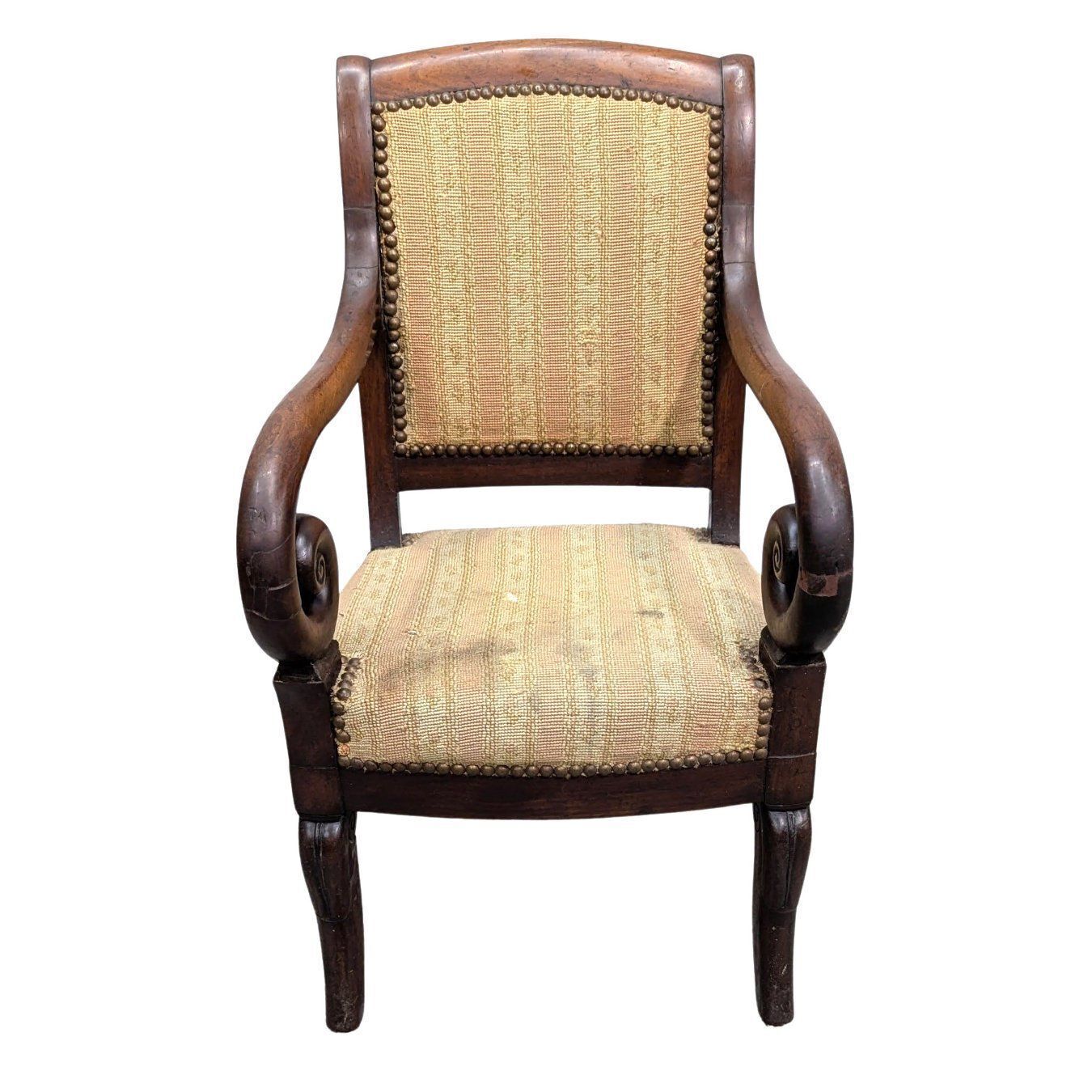 Restoration Child's Armchair With Mahogany Cross, 19th Century photo Furniture
