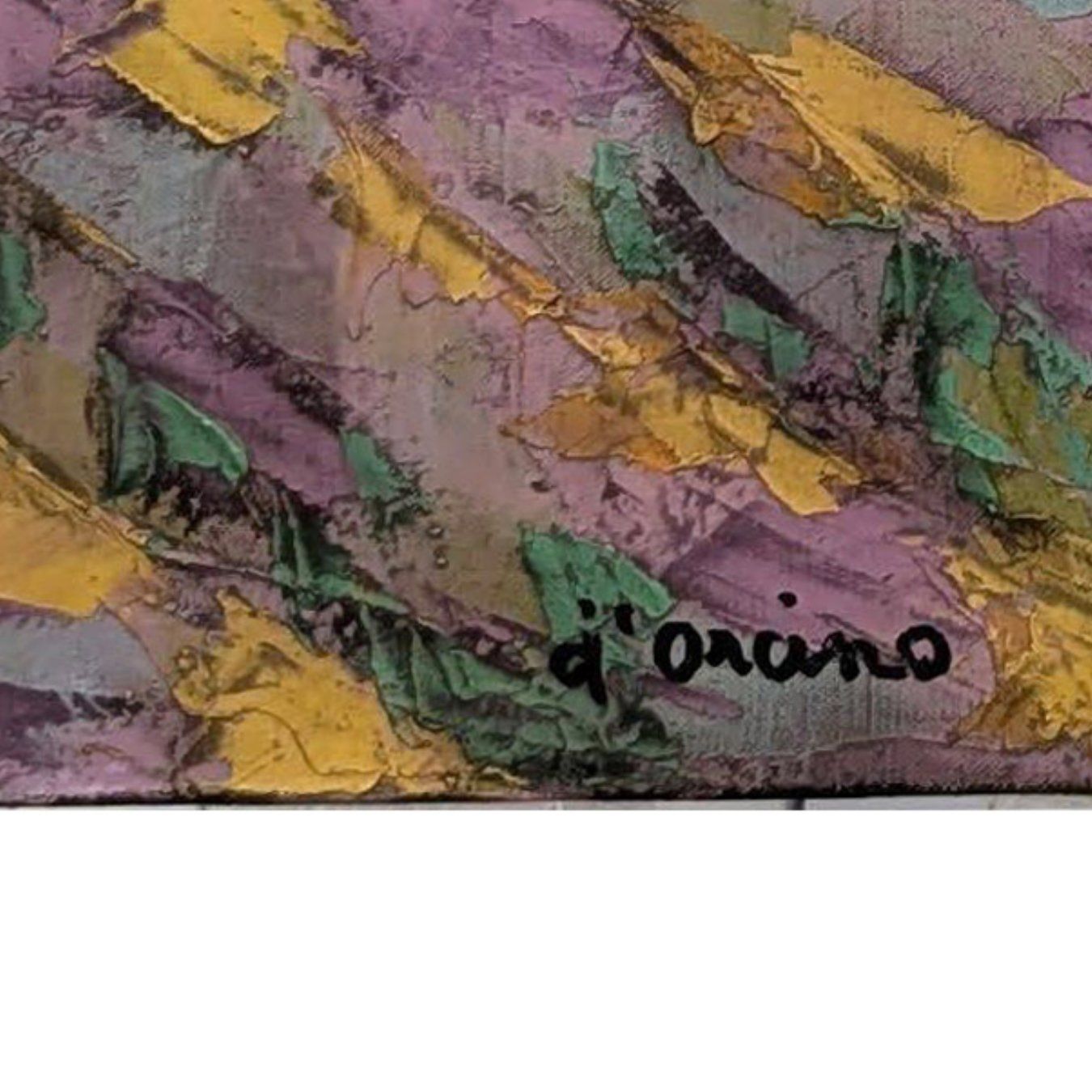 Oil On Canvas Signed D'orcino Lavender Landscape 20th Century photo for sale
